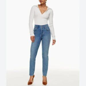 Aritzia Denim Forum Yoko High Rise Slim Jeans Organic Cotton Size 25